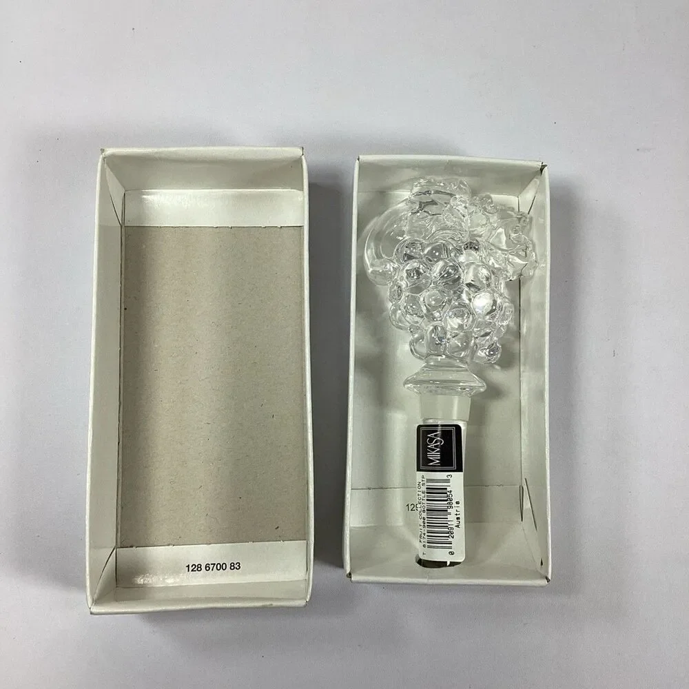Mikasa Crystal Bottle Stopper Lot Monterey Fruit Collection Austria New In Box